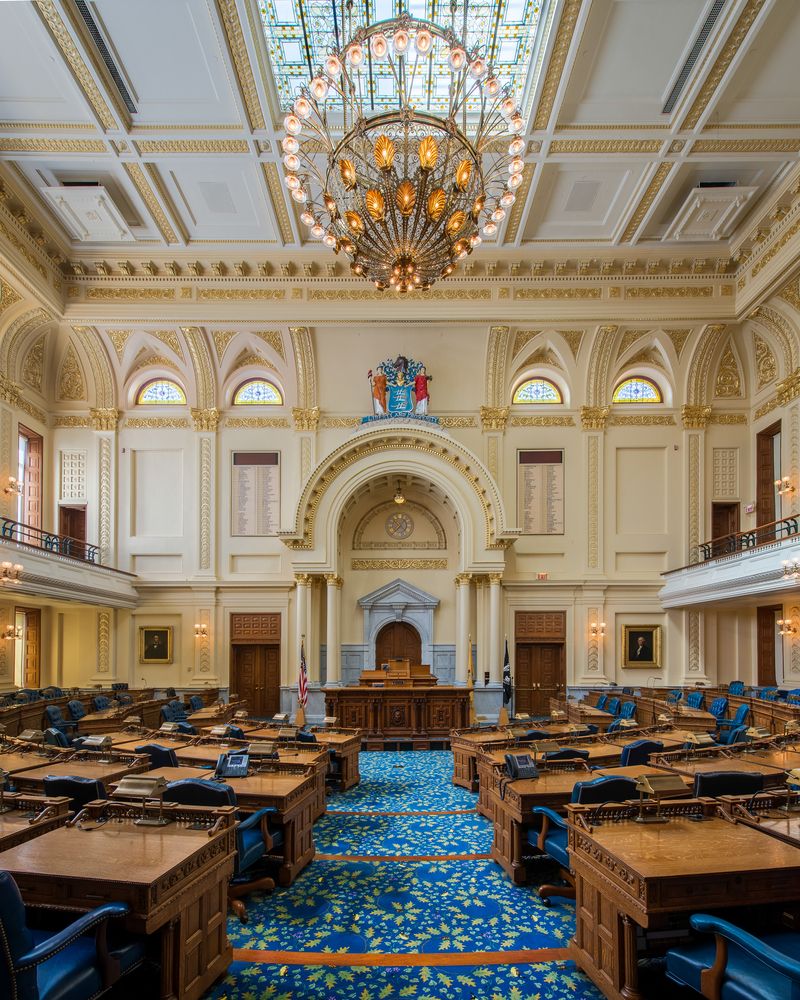 House of representatives chamber in the New Jersey State House
