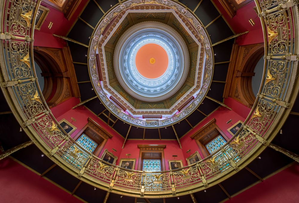 View New Jersey State House's inner dome