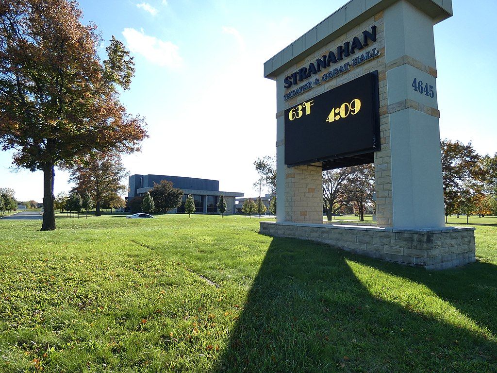 Welcome sign of Stranahan Theater