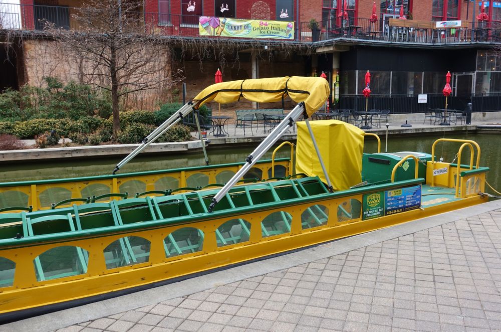 A docked Bricktown Water Taxi