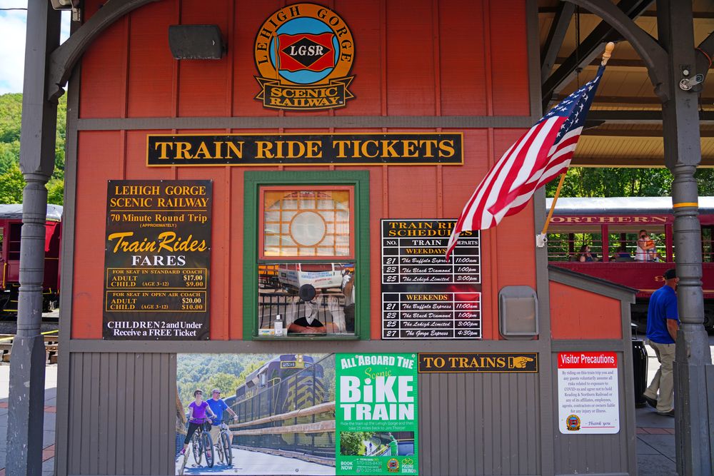Ticket station at Lehigh Gorge Scenic Railway