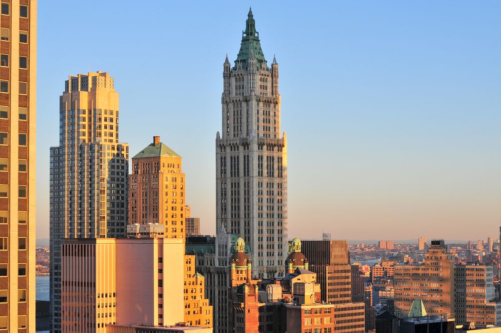 The Stunning View Woolworth Building During Sunset