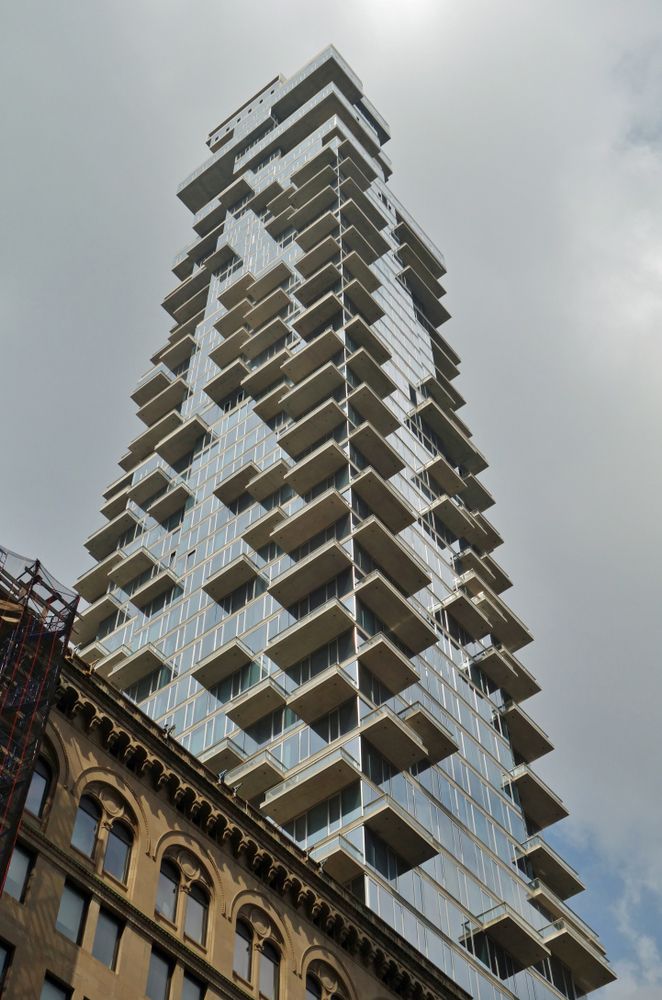 A close up look on the famous Jenga Building.