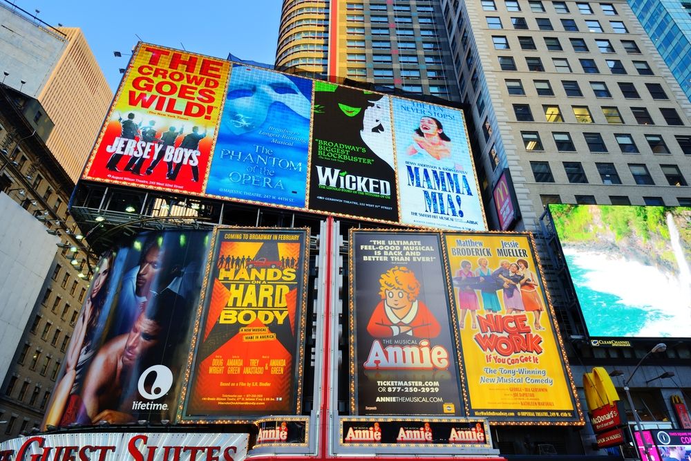 Poster of musical shows at Broadway