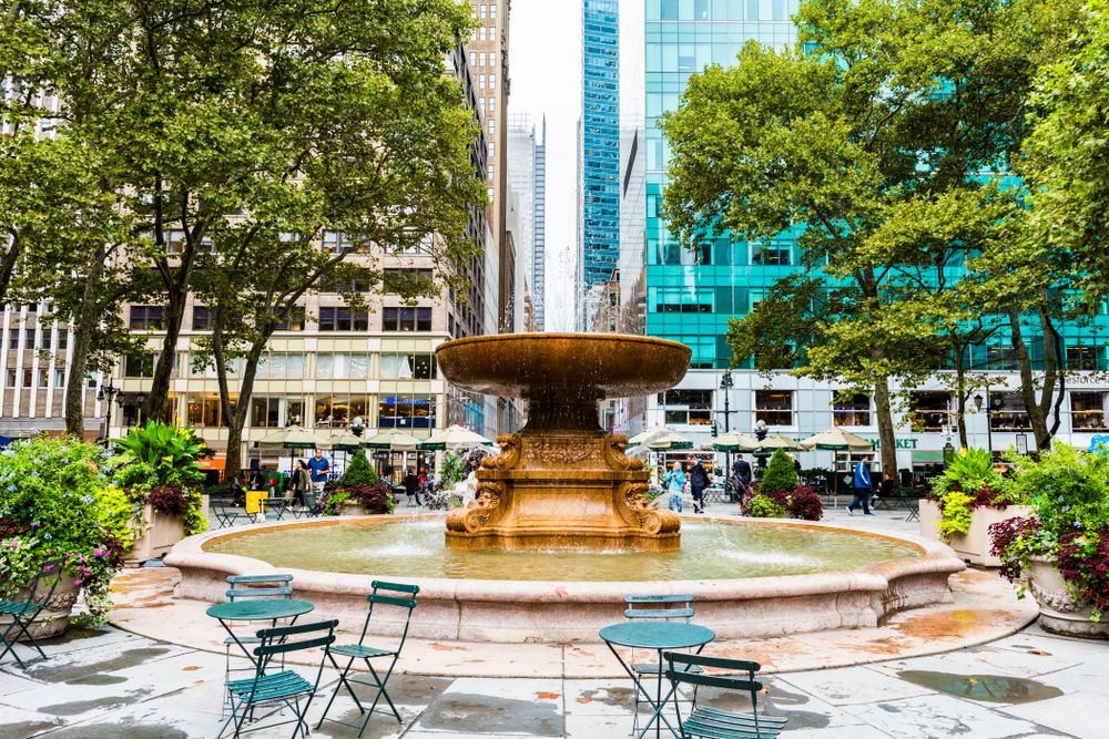 Water fountain at Bryant Park