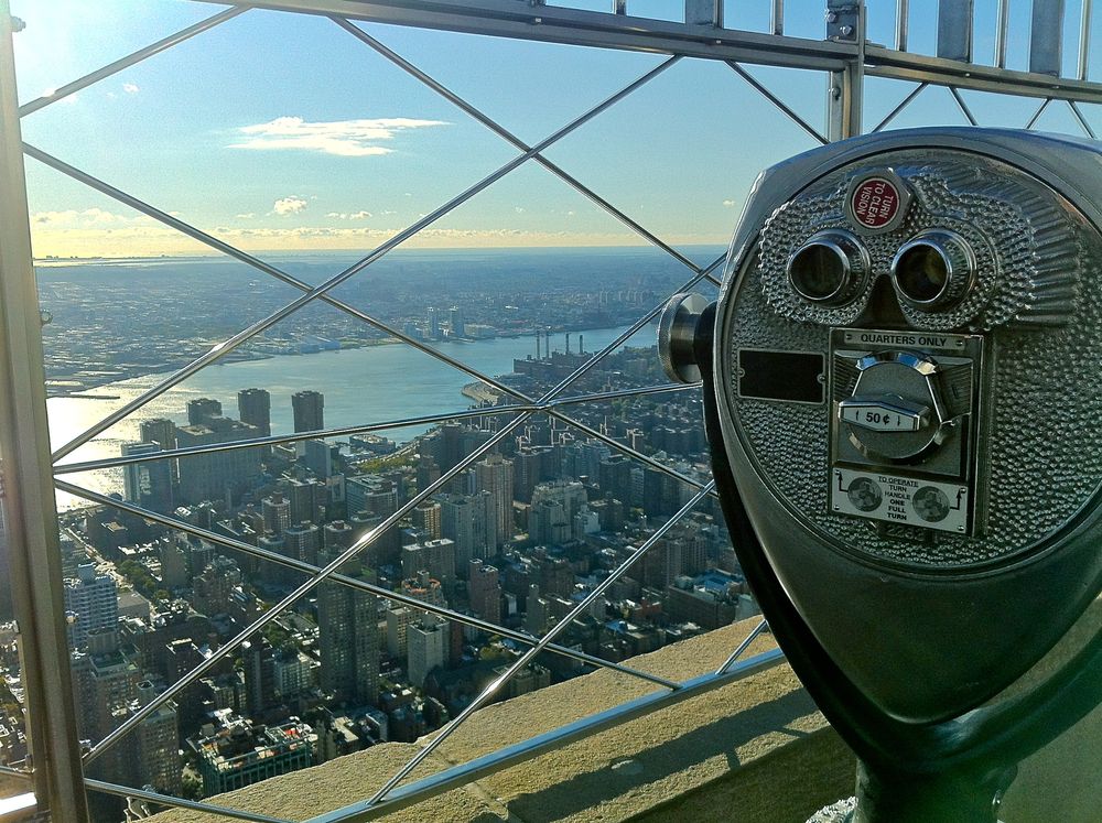 Binoculars on Empire State Building's main deck