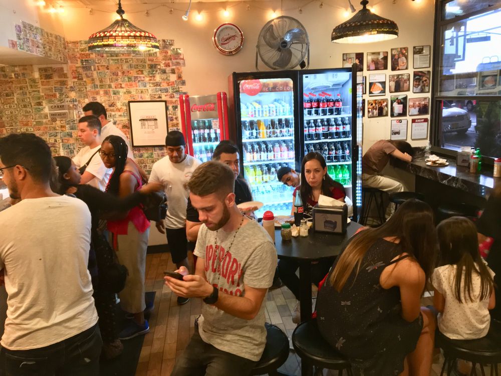 Interior of Joe’s Pizza