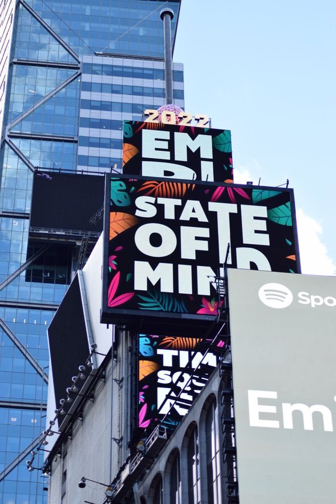 2022 sign on One Times Square