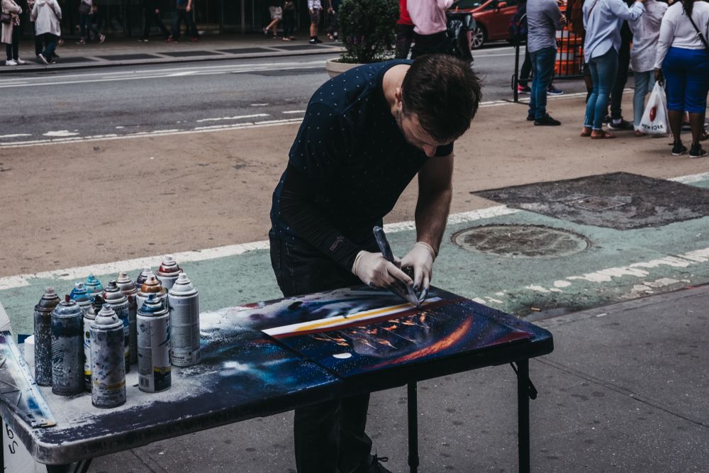 A Street Artist at Times Square