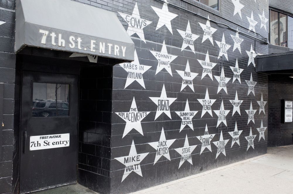 Wall of musician stars near the entrance of First Avenue