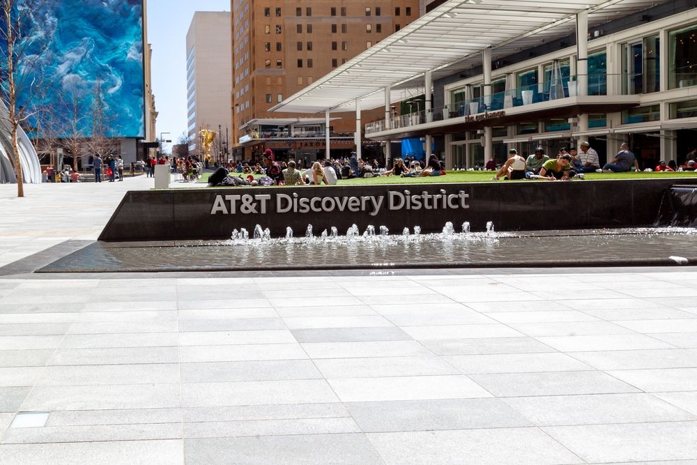 The grounds of AT&T Discovery District