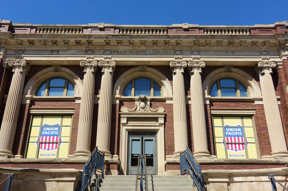 Entrance doors of Union Pacific Railroad Museum
