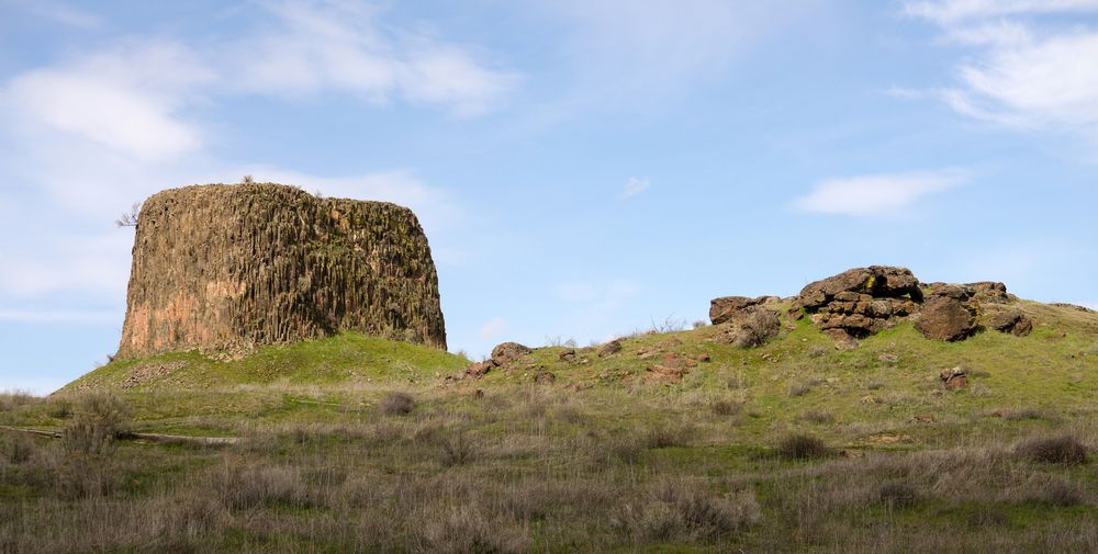 Daytime view of the unique Hat Rock