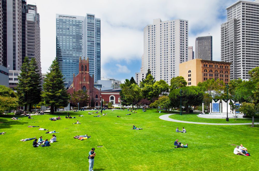 The grounds of Yerba Buena Gardens