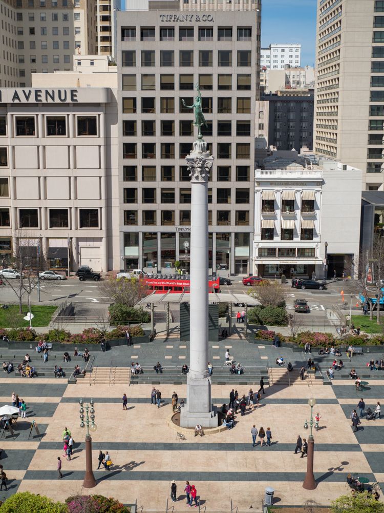 Aerial view of the Dewey Monument
