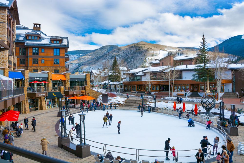 People ice skating at Vail