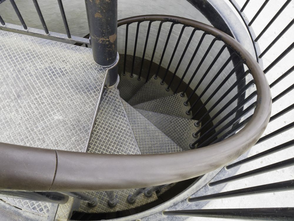 Spiral staircase in the Historic Cape Henry Lighthouse