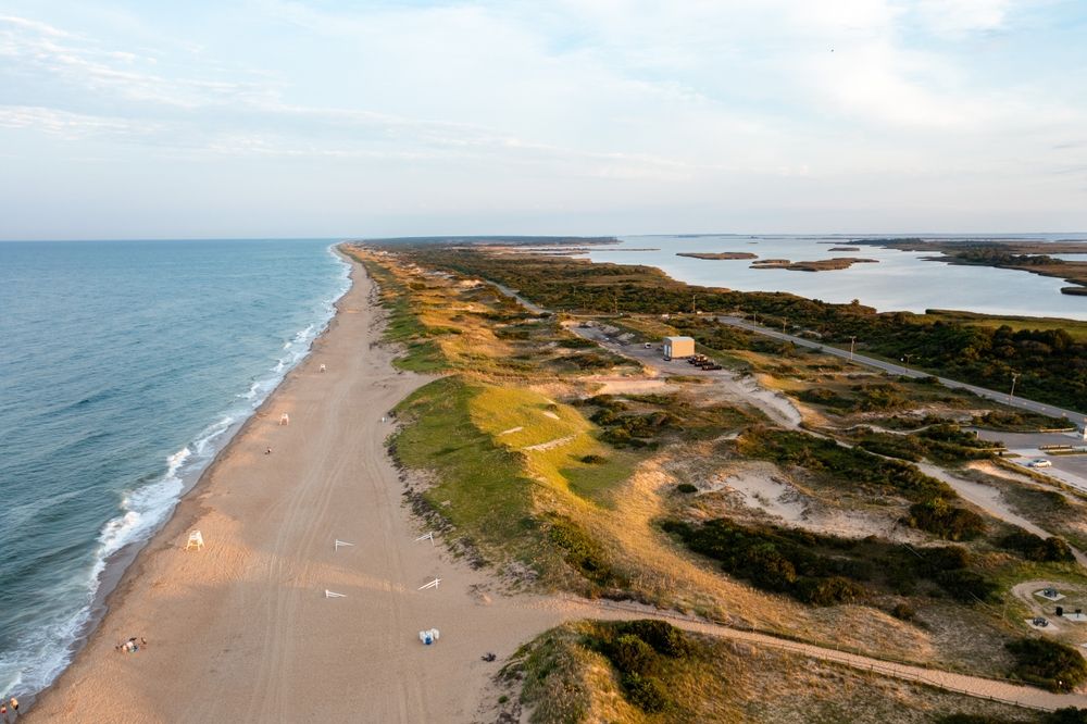 Aerial view of Sandbridge Beach