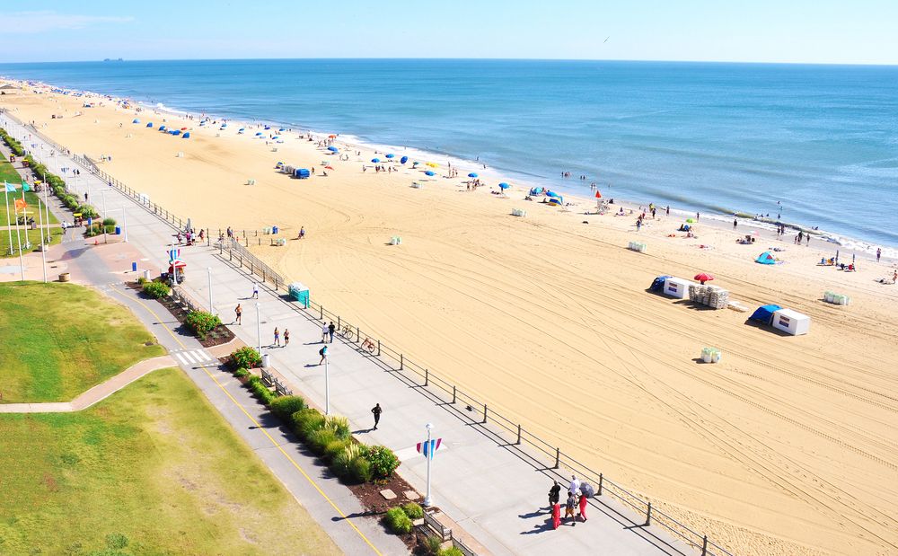 Aerial view of the Virginia Beach Boardwalk
