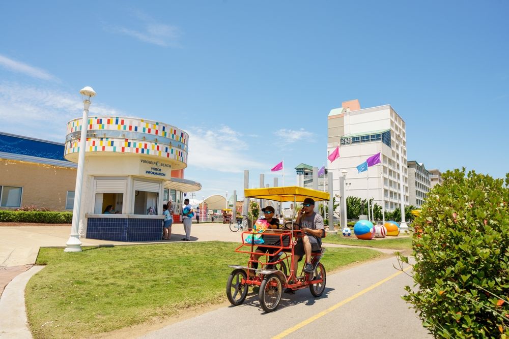 Cycling along the Virginia Beach Boardwalk