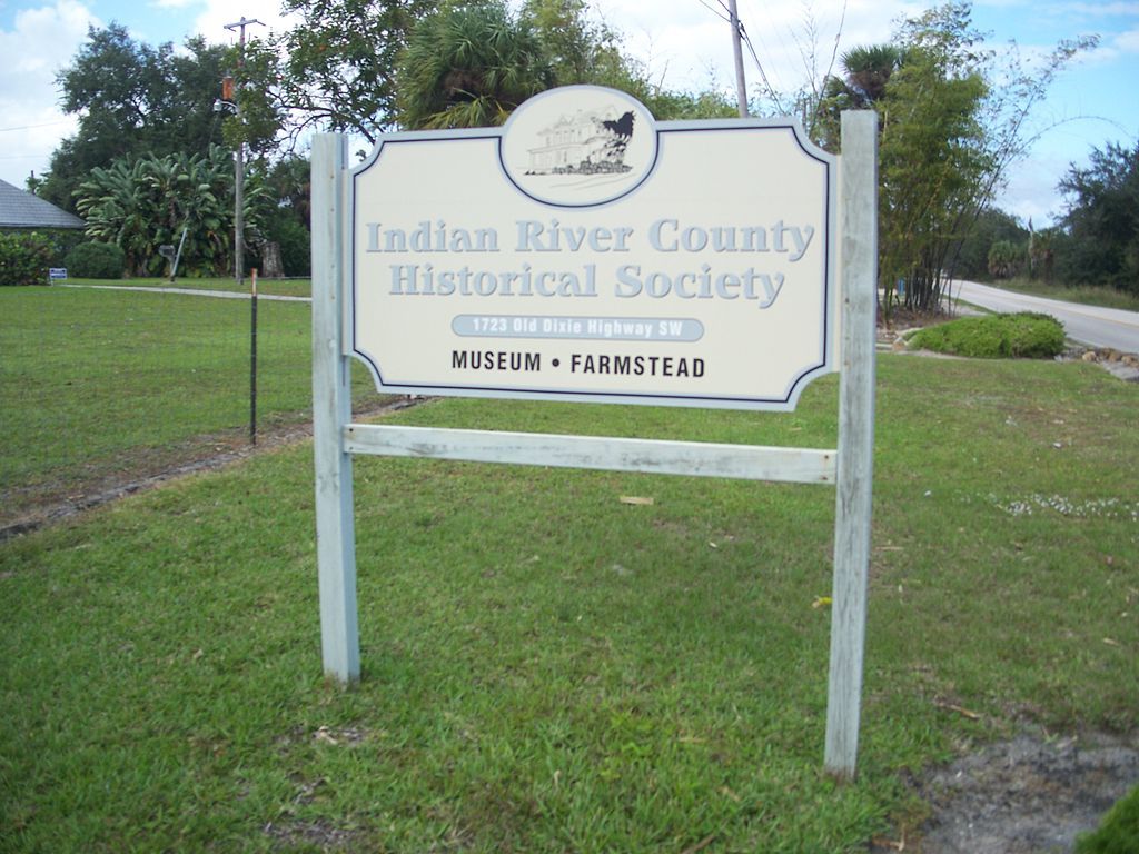 Welcome sign of Indian River Historical Society