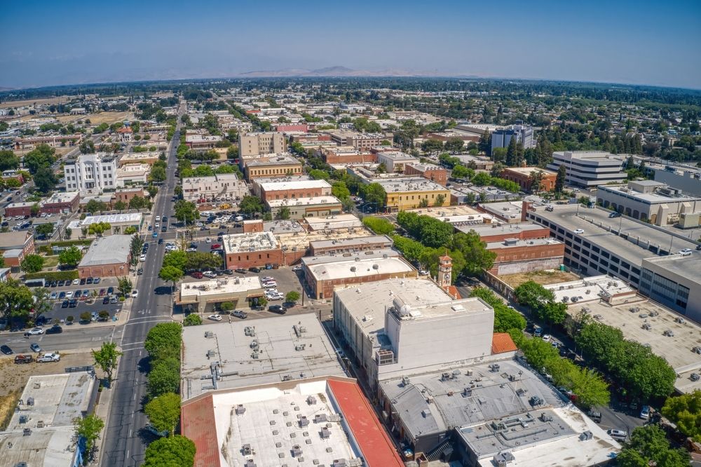 Aerial view of Downtown Visalia
