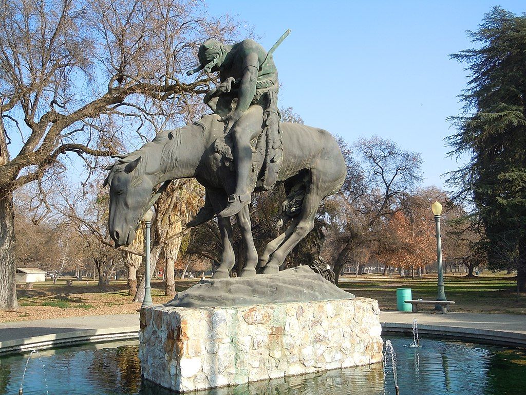 End of the trail statue at Mooney Grove Park