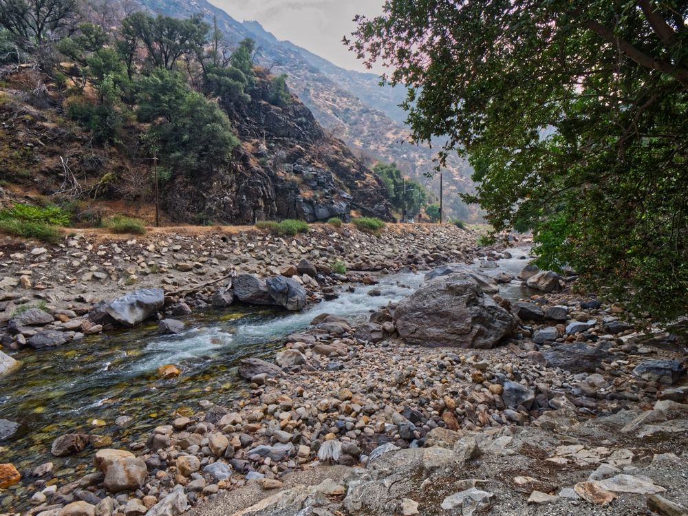 Rocky stream at Visalia/Sequoia National Park KOA