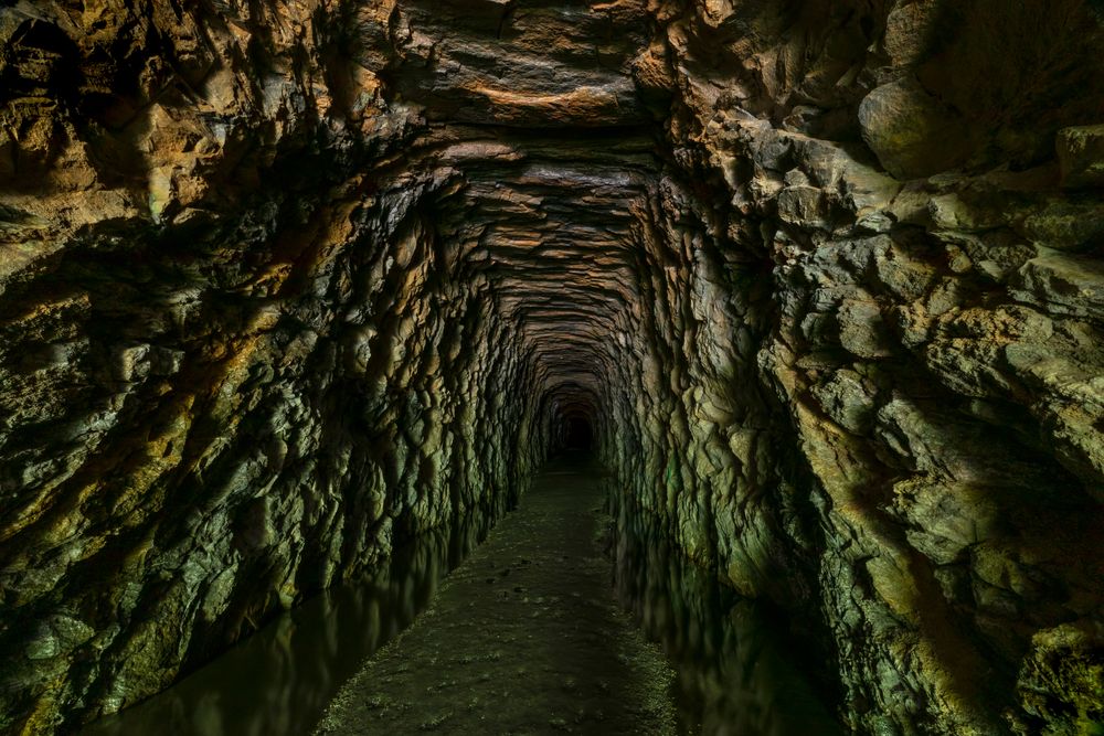 The view inside Stumphouse Tunnel