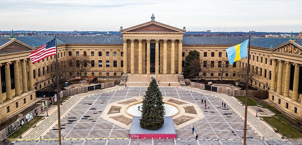Aerial view of Philadelphia Museum of Art