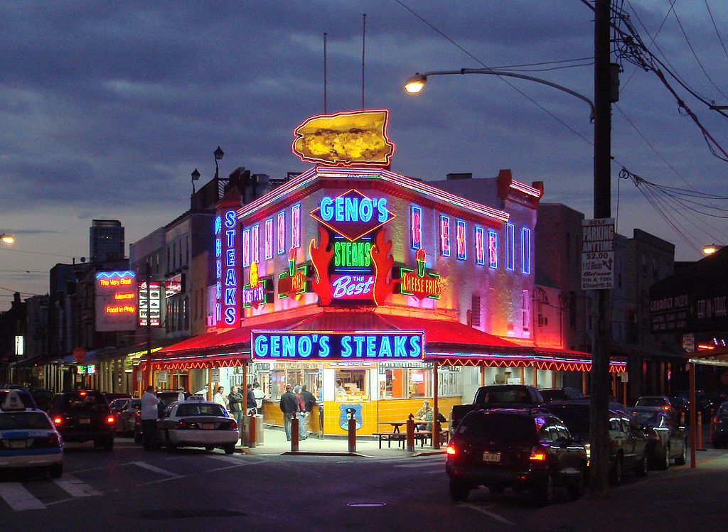 Exterior of Geno's Steaks