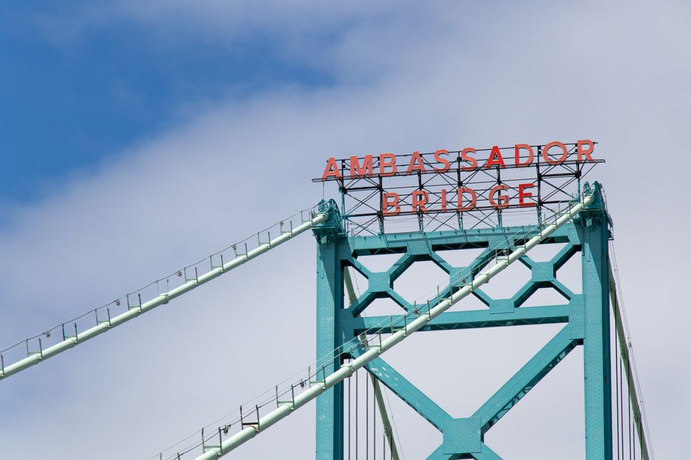 Signage of Ambassador Bridge