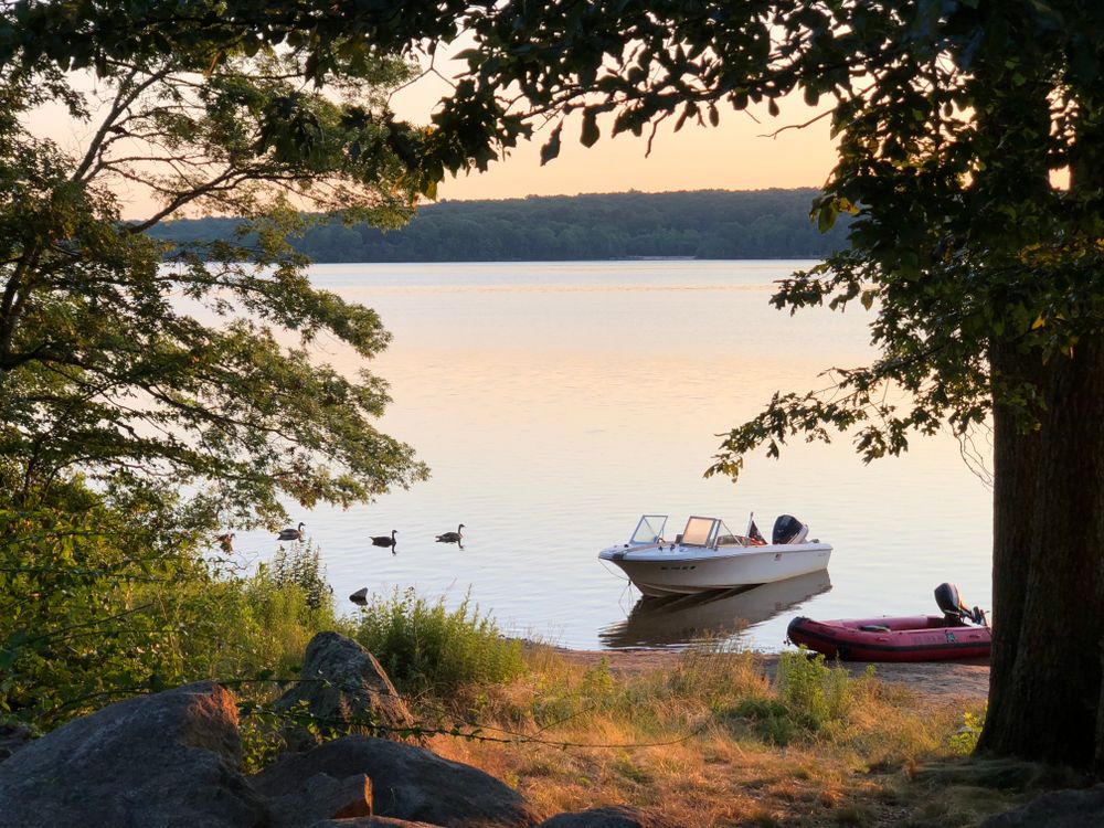 Boats on Burlingame State Park's water