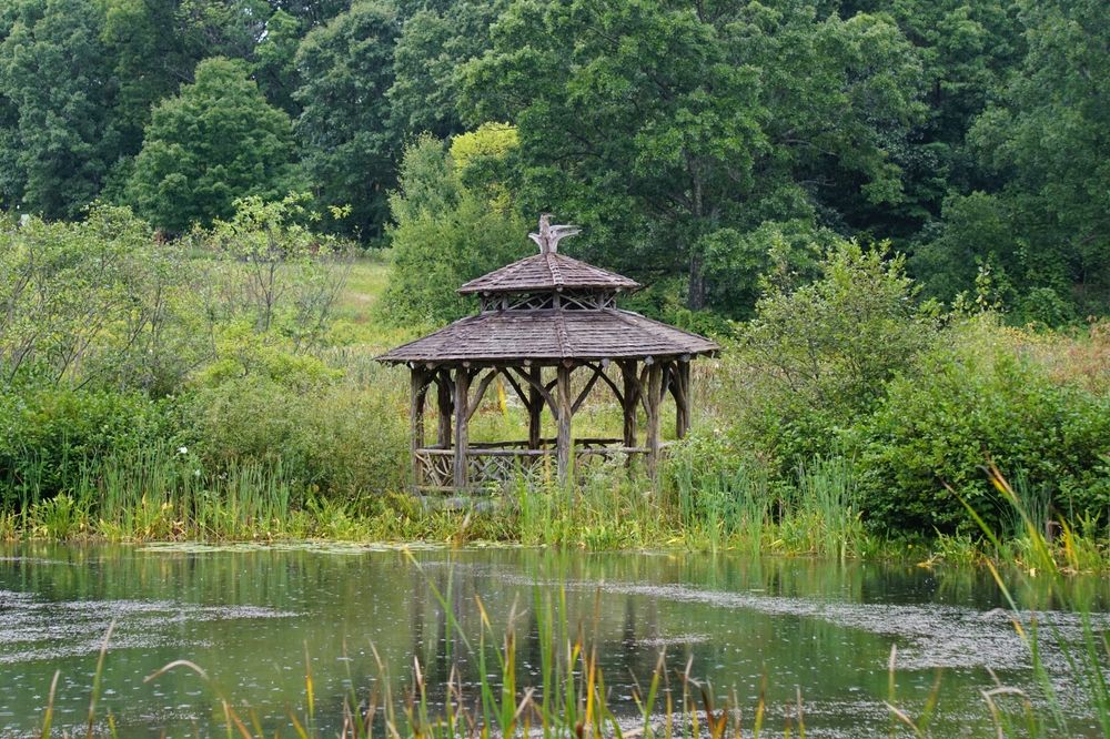 A gazebo at New England Botanic Garden at Tower Hill
