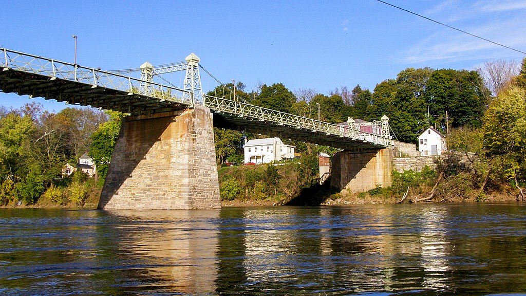 View of Riegelsville Bridge from the waters