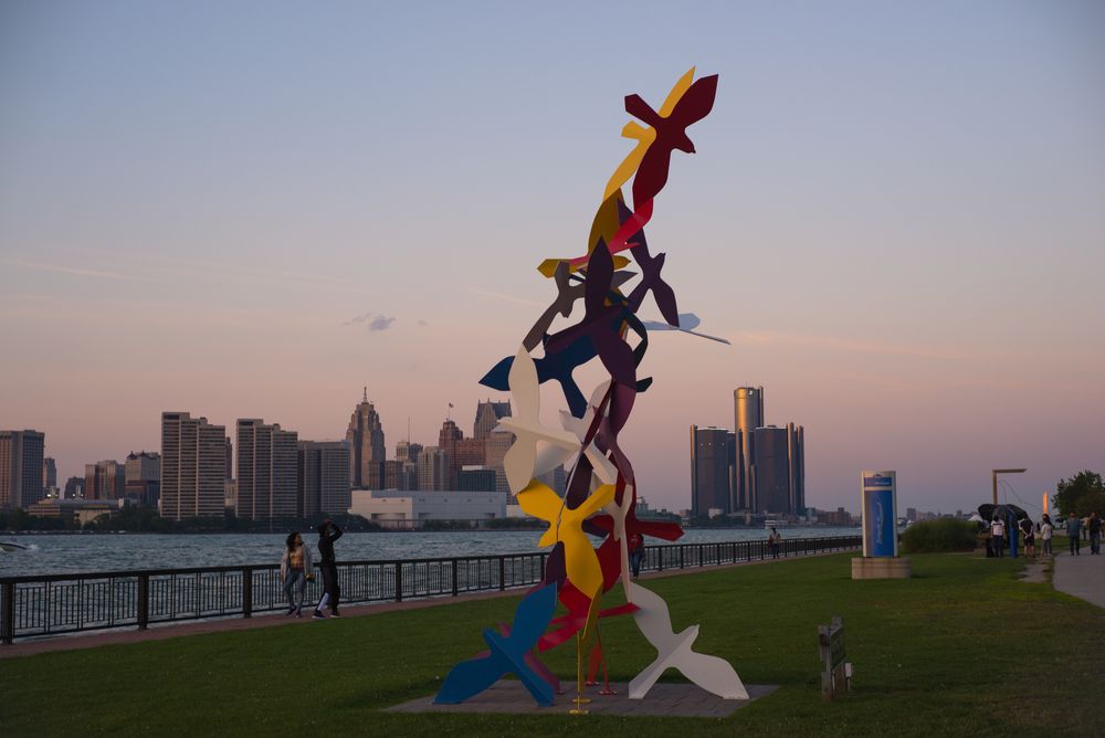 Morning flight sculpture on the grounds of Windsor Sculpture Park