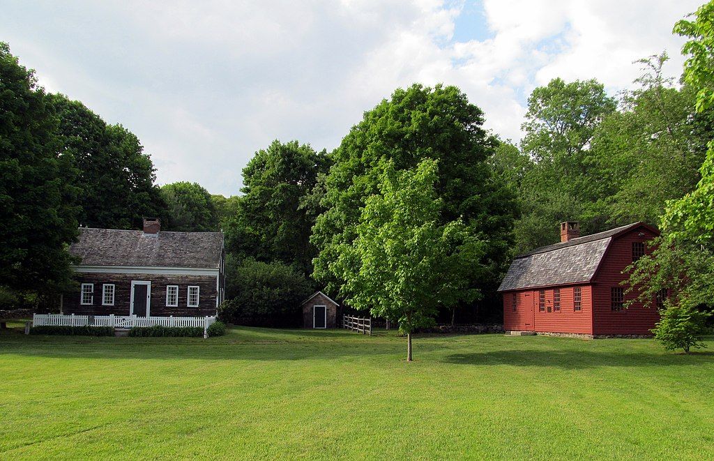 1740 Jordan Schoolhouse at the photograph's right corner