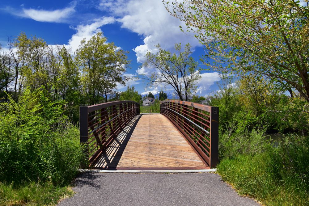 Wooden bridge at Jordan River Trail