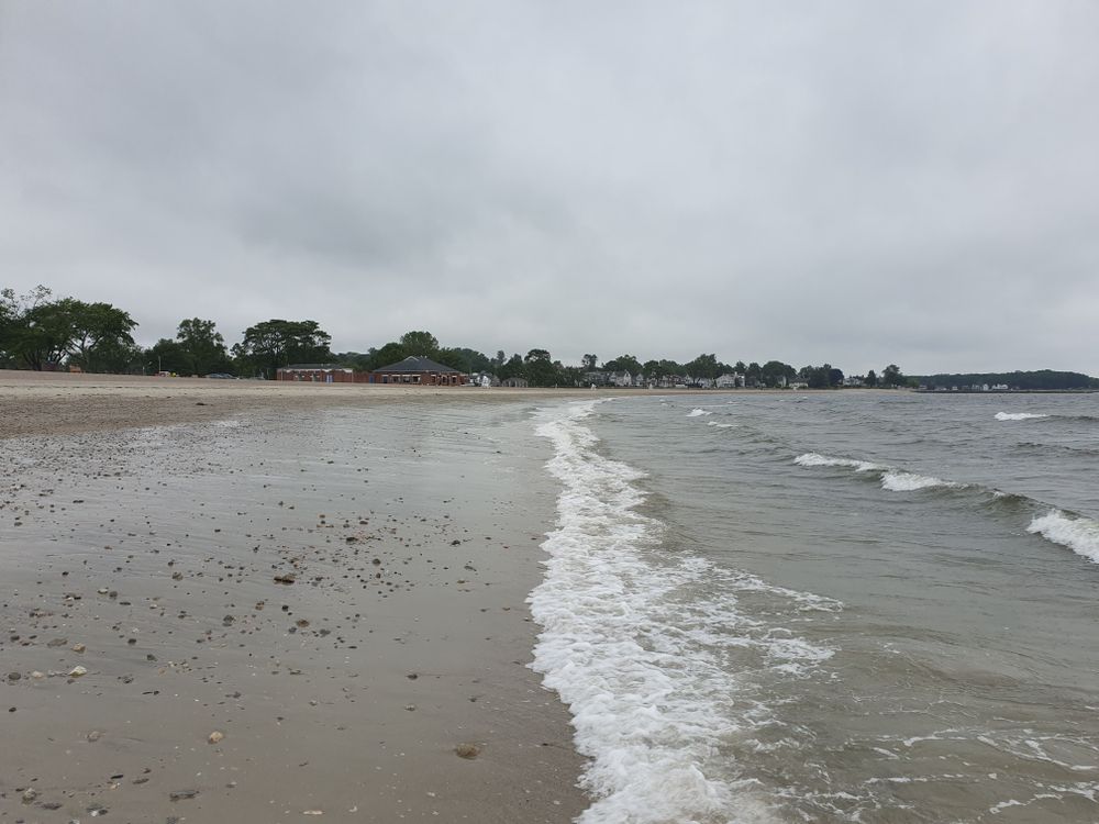 The sea and the sand at compo beach.
