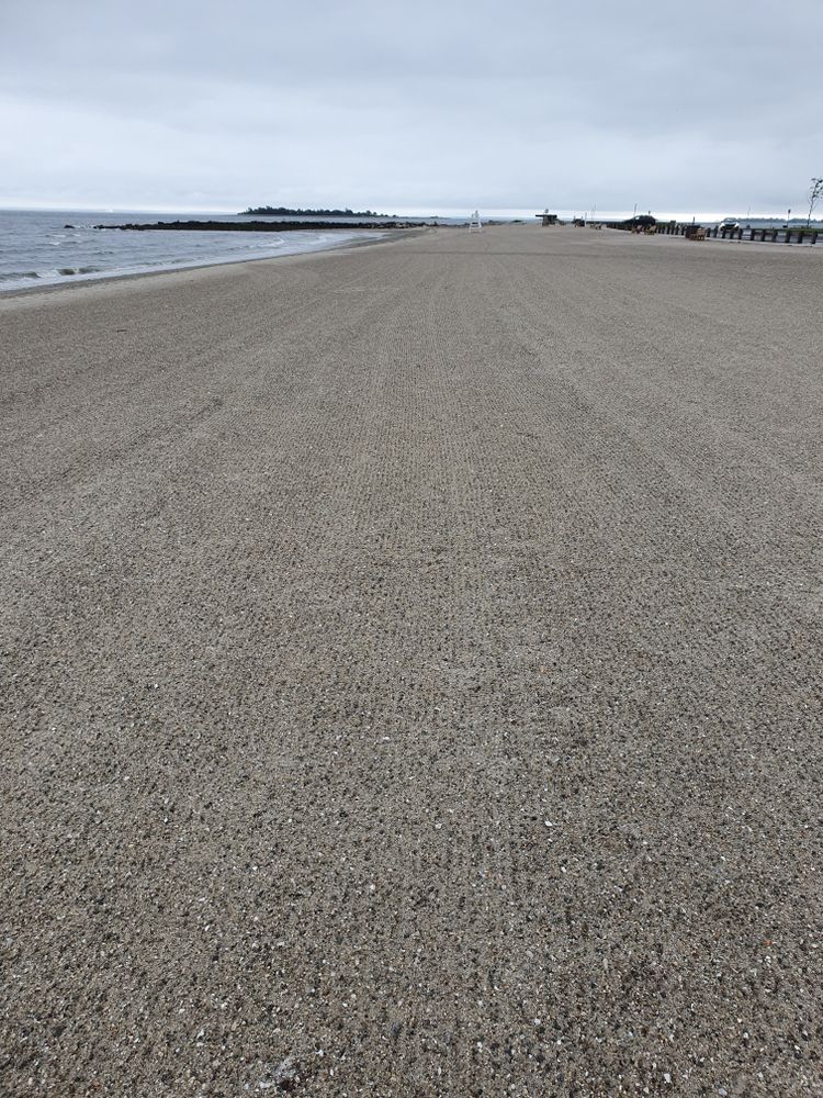 Groomed sand at compo beach.