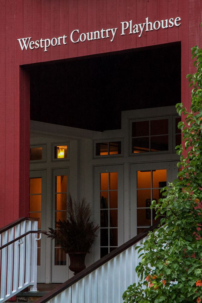 Exterior and entrance of westport country playhouse.