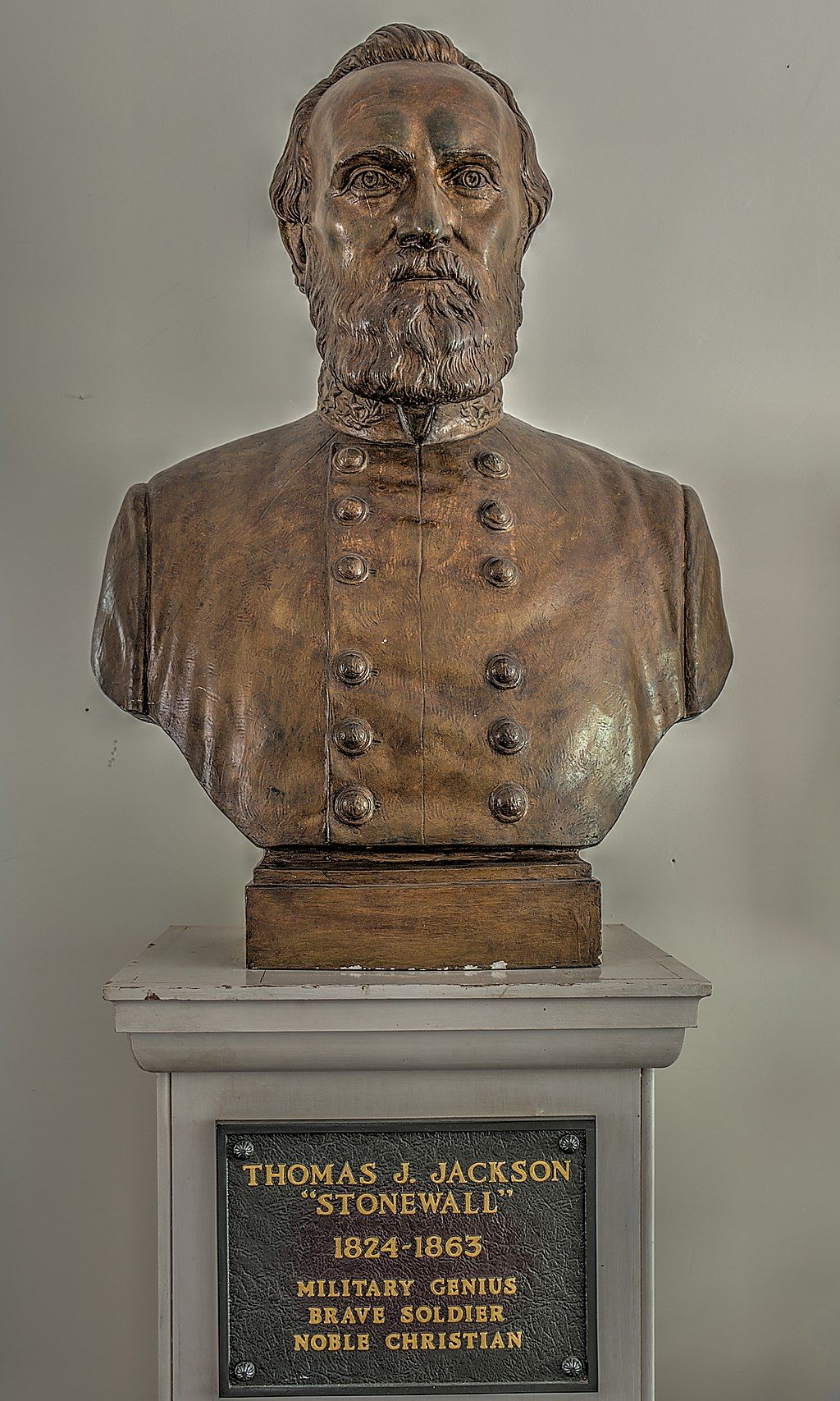 Stonewall Jackson bust displayed in Washington Historical Museum