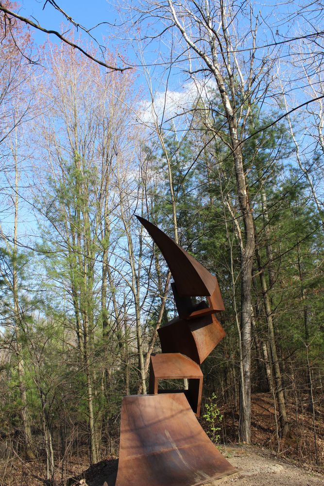 A metal sculpture at Stevens Point Sculpture Park