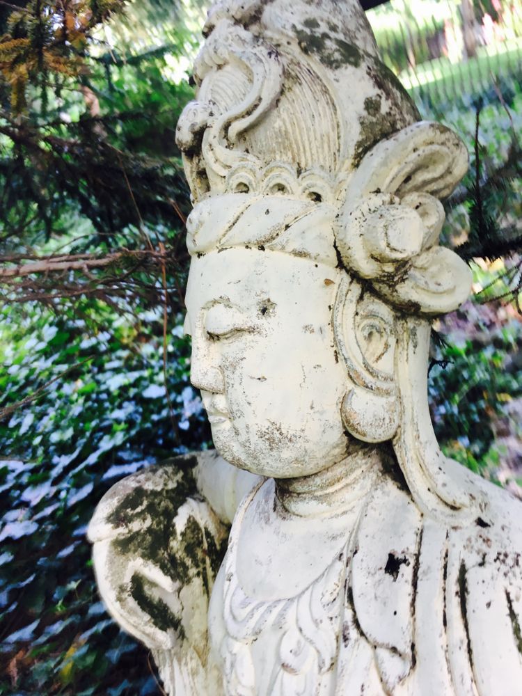 A buddha statue at Botanica Wichita Gardens