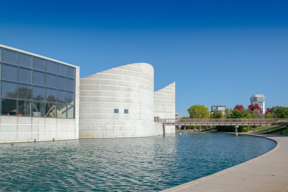 River surrounding Exploration Place