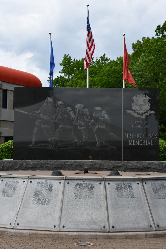 Daytime view of the Connecticut Firefighters Memorial