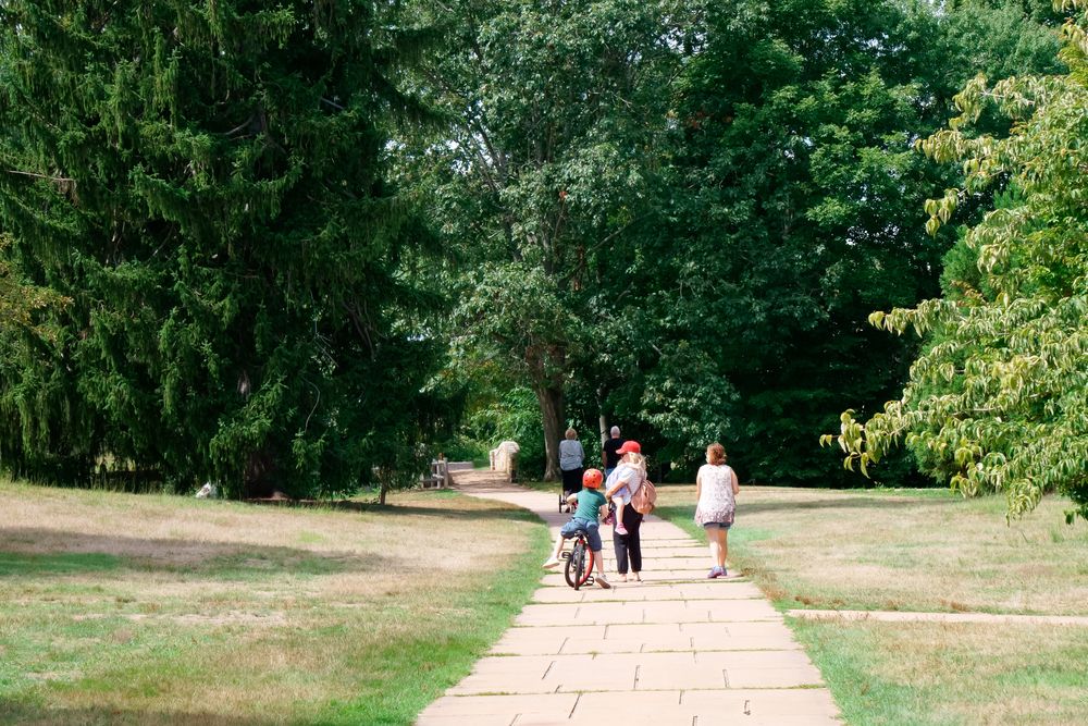 People walking along Francis William Bird Park
