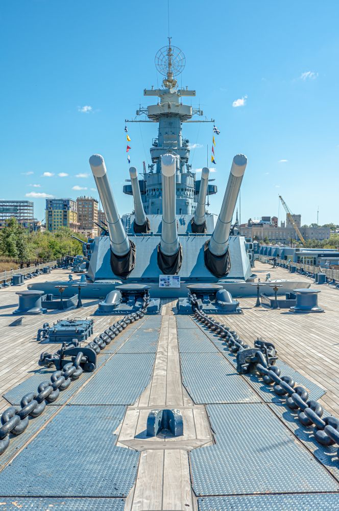 Main guns of Battleship North Carolina