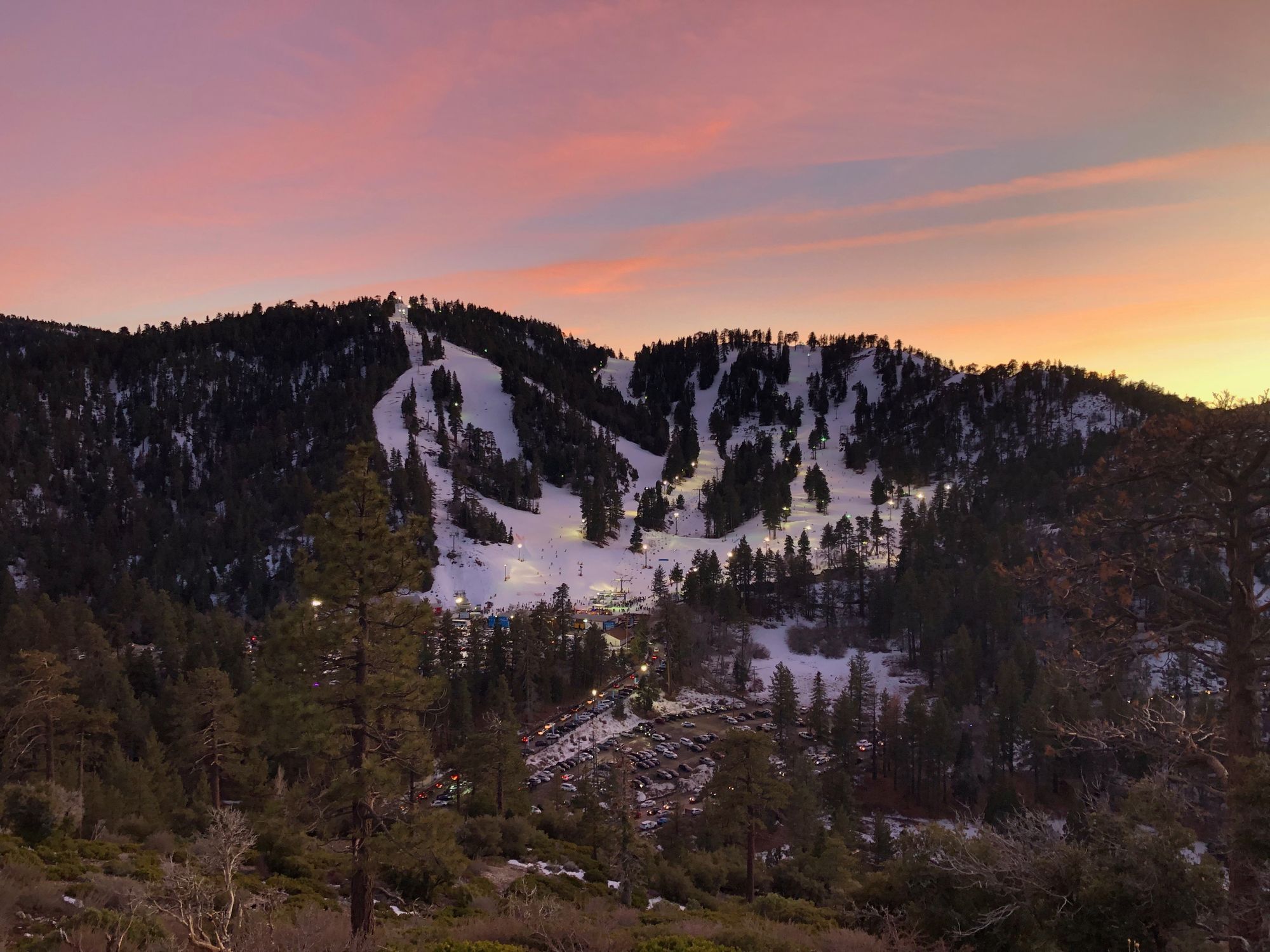 Gorgeous sunset over Mountain High Resort