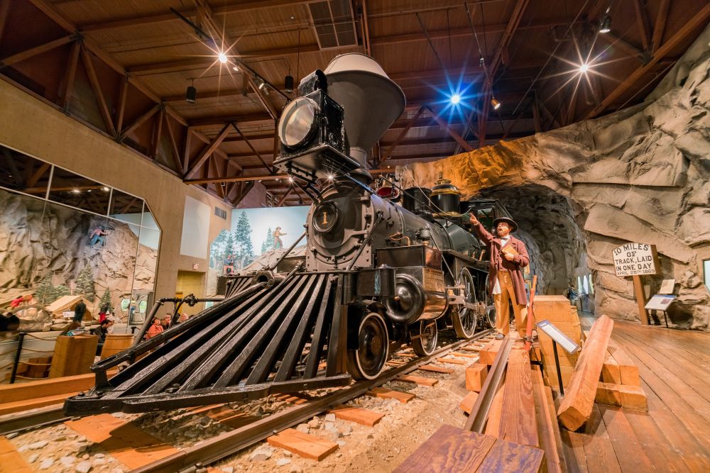 Steam locomotive in the California State Railroad Museum